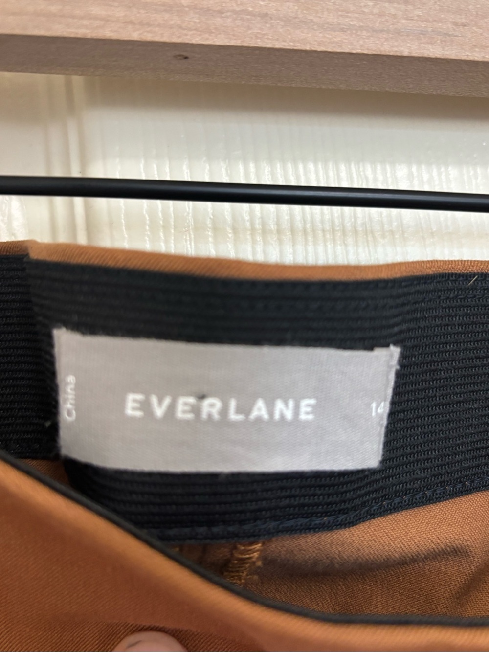 Everlane Brown Cotton Skirt Minimalist Stretch A‑Line Neutral Capsule Wardrobe - Picture 3 of 5